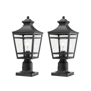 YUHAO Gardens, Yards or Entrances Anti-Rust Waterproof Outdoor Post Light Modern Black(2 PACK) - 1 of 4