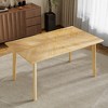 Gulches Retro Rectangular Dining Table for 4-6 People, Minimalist Dinette Table with Rubberwood Legs & Anti-Scratch Feet, 59.8"L x 35.1"W - 3 of 4