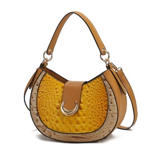 MKF Collection Jain Women’s Luxe Croc-Embossed Half Moon Shoulder Bag by Mia K - 1 of 4