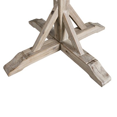 Keaton Rustic Natural Wood Round Dining Table Set with 4 Chairs