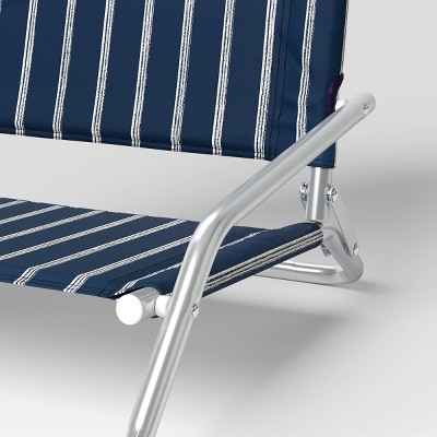 Cushioned Outdoor Portable Beach Chair with Carry Strap Navy - Threshold&#8482;_2