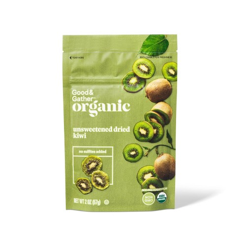 Dried Green Kiwi slices - 100% organic kiwi fruit - healthy natural fruit