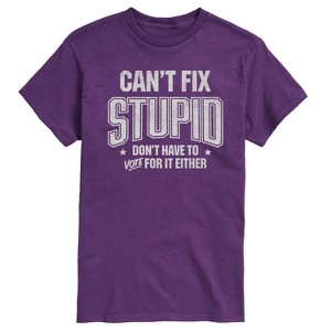 Men's - Instant Message - Can't Fix Stupid Short Sleeve Graphic T-Shirt - 1 of 4