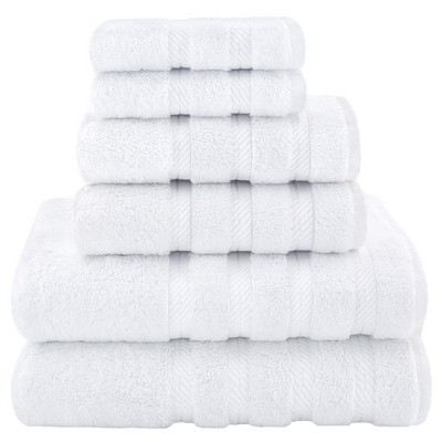 American Soft Linen 6 Piece Towel Set, 100% Cotton Towels for Bathroom,  Dorlion Collection, Grey