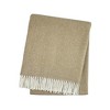 HomeRoots 55" X 70" Stone And White Cotton Blend Woven Herringbone Plush Throw Blanket with Fringe - 4 of 4