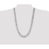 Black Bow Jewelry Men's 15mm, Sterling Silver Solid Flat Curb Chain Necklace - 2 of 4