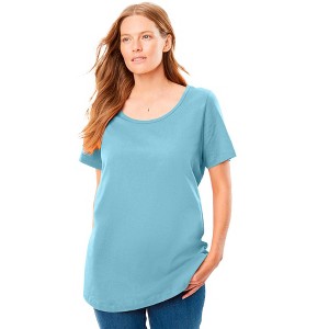 Woman Within Plus Size Perfect Short-Sleeve Scoopneck Tee - 1 of 4