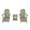 WestinTrends Tuscany HIPS Outdoor Patio Folding Adirondack Chairs with Ottomans and Side Table (5-Piece Conversation Set) - 4 of 4