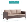 Sonkuki Outdoor Wicker Patio 3-Seat Sofa, PE Rattan Conversation Set With All-Weather Cushions - 2 of 4
