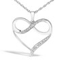 Haus of Brilliance Silver Diamond Accent Infinity Heart Love Pendant Necklace - 2 of 4