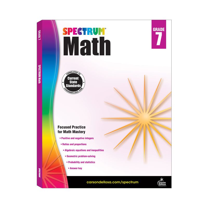 Spectrum Math Workbook, Grade 7 - (Paperback), 1 of 2