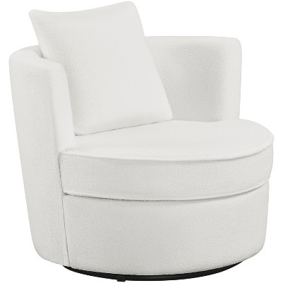 Yaheetech Swivel Accent Chair Barrel Chair with Throw Pillow for Living Room