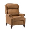 Ripheus Genuine Leather Manual Recliner with Nailhead Trims and Solid Wood Legs | KARAT HOME - 2 of 4
