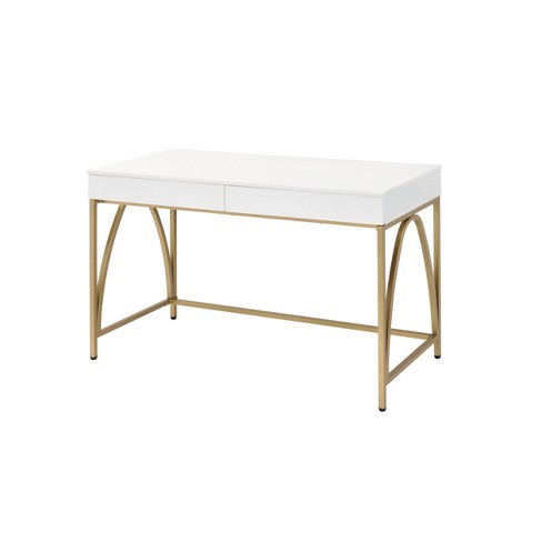 White and discount gold desk target