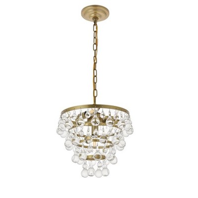 Elegant Brass and Glass 3-Light Pendant Lamp