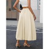 Women's Y2K Bubble Hem Maxi Skirt - Puffy A-Line Long Skirt with Pockets & Elastic Waist Cream Apricot - 3 of 4