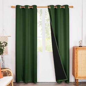 Deconovo Satin 100% Light sheiled Curtains 2Panels For LivingRoom or Bedroom - 1 of 4