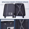 FURNIinspire Bag and Luggage Sets Hard Shell Suitcase Set 3 Piece Lightweight Travel Luggage with Wheels Side Hook, Navy Blue, 18.7"*18.7"*30.51" - 4 of 4