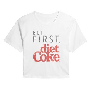 Women's - Coca-Cola - But First Diet Coke Cropped Graphic T-Shirt - 1 of 4