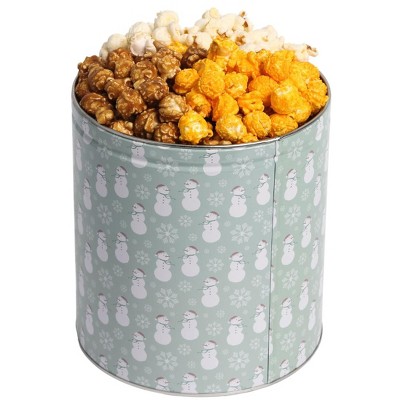 Uncle Myron's Holiday Popcorn Tin - 3 Flavors - 2 Gallon, Polar Bear Design