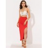 Allegra K Women's Split Ruched High Waist Summer Beach Maxi Skirts - 2 of 4