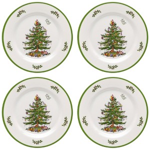 Spode Christmas Tree Melamine Plates, Set of 4 - Shatterproof Serving Plate - Festive Tableware, Dishwasher Safe Dinnerware - 1 of 4