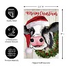 Evergreen Christmas Cow Garden Linen Flag - 2 of 4
