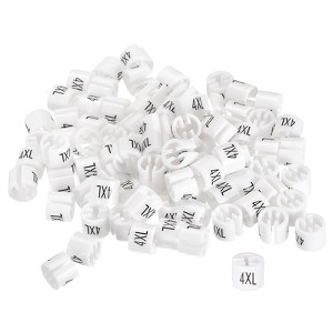 Unique Bargains Plastic Fit 0.14 Inch Rod Round Clothes Hanger Marker Size Tag 100 Pcs - 1 of 4
