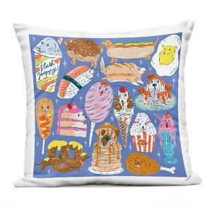 Stupell Industries Dog Foods Puzzle Illustration Outdoor Decorative Throw Pillow, 18 x 18 - 1 of 3