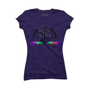 Junior's Design By Humans Melting Colors Parasite By Tobiasfonseca T-Shirt - 1 of 3