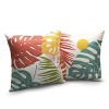 Set of 2 Summer Tropical Leaves Throw Pillow Covers Palm Banana Leaf 18x18 Abstract - 3 of 3