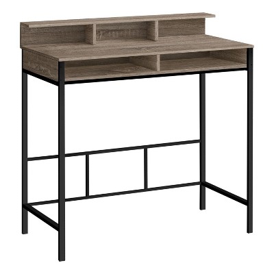 Monarch Specialties Computer Desk Home Office Standing Storage Shelves 48InchL Work Laptop Metal Laminate Brown Black Contemporary Modern