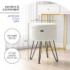 StorageBud Round Ottoman with Storage, Boucle Storage Ottoman, Modern Foot Stool Ottoman for Living Room and Bedroom - 3 of 4
