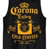 Corona Extra Cold Cerveza Logo Crew Neck Sleeveless Men's Black Tank Top - 2 of 3
