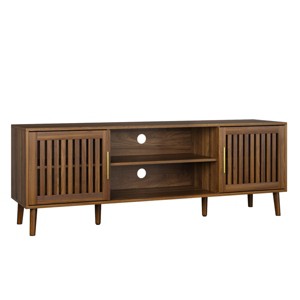 GlasFlength TV Stands and Consoles Modern Media Console with Grille Doors and Adjustable Shelves for Living Room, Brown, 63"*15.75"*22.27" - 1 of 4