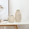 LuxenHome 2-Piece Ivory Ceramic Modern Vase Set Off-White - 4 of 4