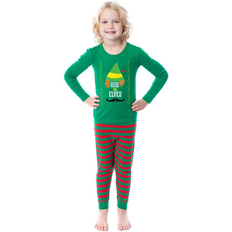 Elf The Movie Film Christmas Elves Tight Fit Family Pajama Set, 3 of 5