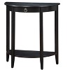 Homy Casa Half Moon Console Table with Drawer and Lower Shelf for Entryway or Hallway, Black - 2 of 4