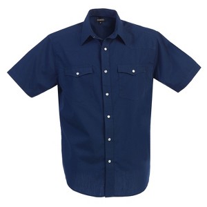 Gioberti Men's Casual Western Solid Short Sleeve Shirt With Pearl Snaps - 1 of 4