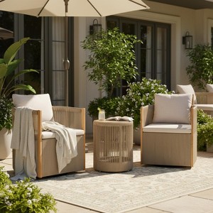Christopher Knight Home Mason Outdoor Boho Modern Acacia Wood and Rope ...