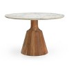 Treasure Trove Accents Bancroft Dining Table 2 Cartons Bancroft Natural/White: 6-Seater, Acacia Frame, Marble Top - 2 of 4