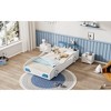 NicBex Twin Race Car-Shaped Platform Bed Frame with Wheels for Kids,Solid Wood Slats Support,No Box Spring Needed,Easy Assembly,White - 4 of 4