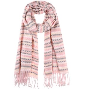 INSPIRE CHIC Women's Colorful Plaid Blended Cashmere Fringe Winter Warm Scarves 1Pc - 1 of 4
