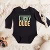 The Juniper Shop Block Checkered Lucky Dude Baby Long Sleeve Bodysuit - 2 of 3