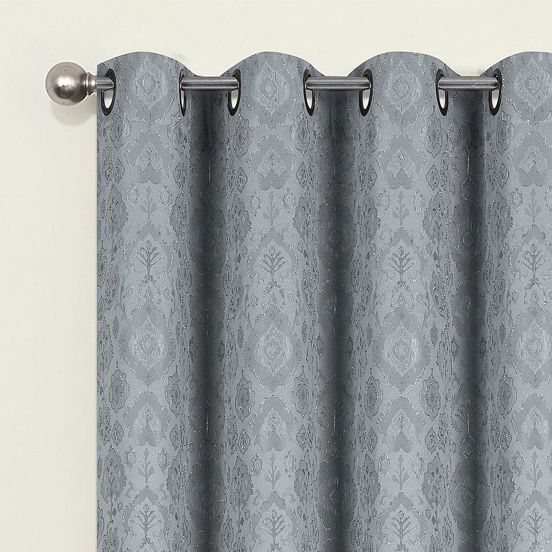 Kate Aurora Regency Collection Raised Jacquard Damask Grommet Top Curtains, 4 of 9
