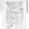 How To Train Your Dragon Night Fury Toothless Line Art Adult White Crew Neck Short Sleeve T-shirt - 2 of 2