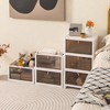 Costway 6-Tier Stackable Plastic Storage Bins Storage Bin Organizer with Lids & Doors - 4 of 4