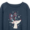 Women's - Instant Message - Vintage Reindeer with Christmas Ornaments Lightweight French Terry Wide Neck Long Sleeve Shirt - 2 of 4