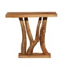 Contemporary Teak Wood Console Table Brown - Olivia & May: Sleek Entryway Furniture, Narrow Design, No Assembly Required - 3 of 4