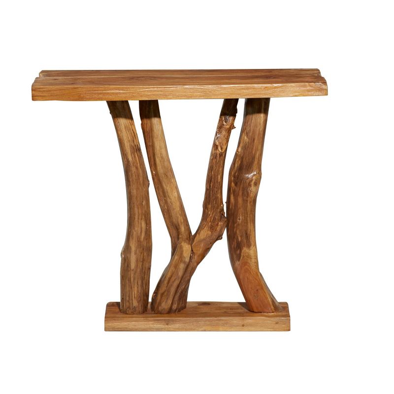 Contemporary Teak Wood Console Table Brown - Olivia &#38; May, 4 of 8